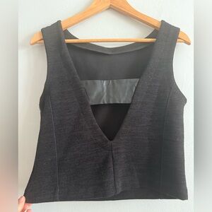 Banana Republic Classic Open Back Leather Accent Crop Tank Top